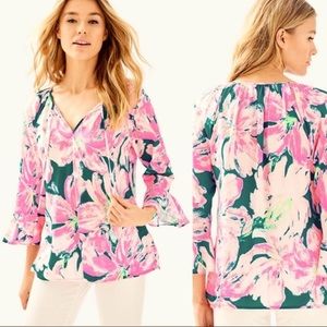 Lilly Pulitzer Willa Flounce Sleeve Top - Size M